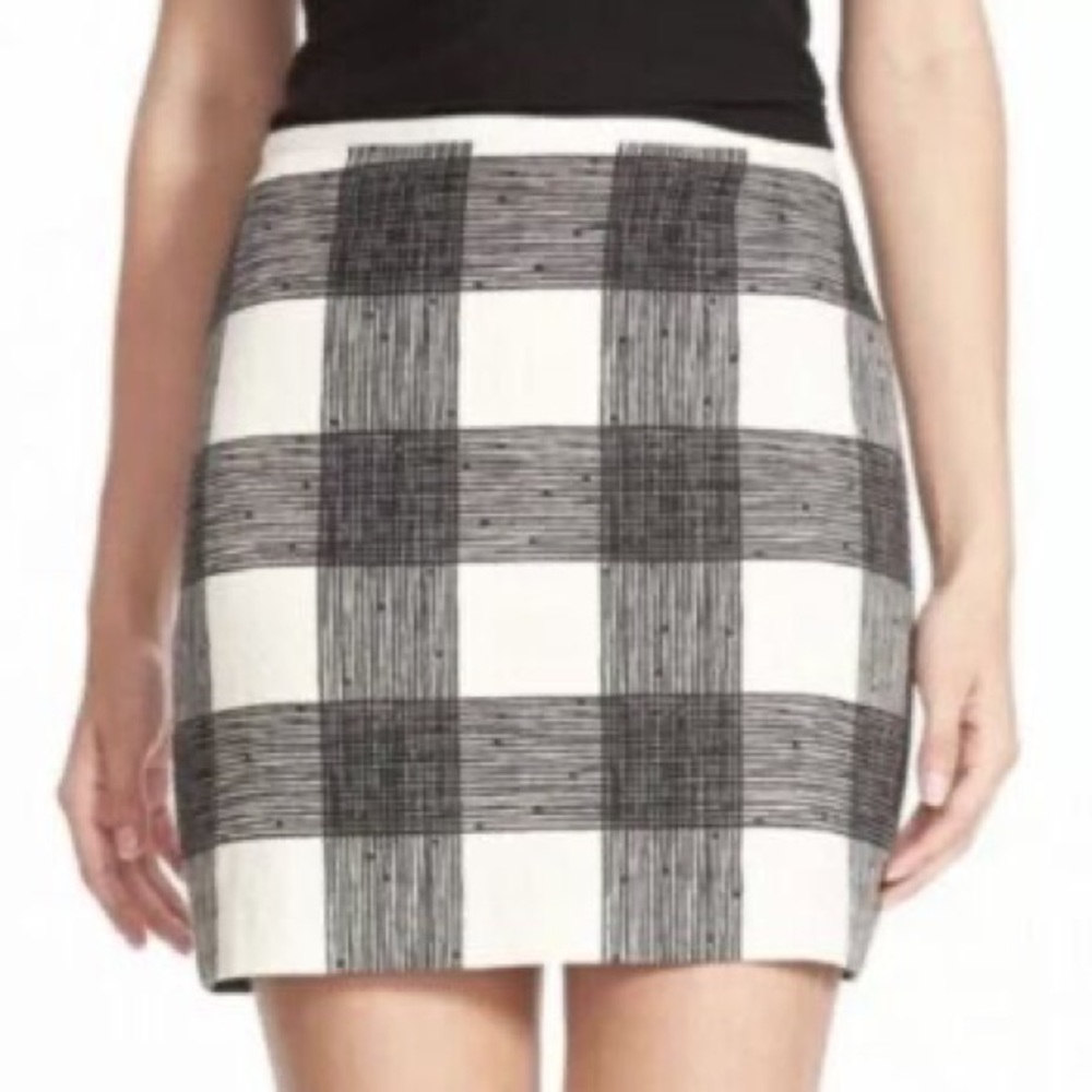 Madewell Bowery black and white mini skirt, size 6